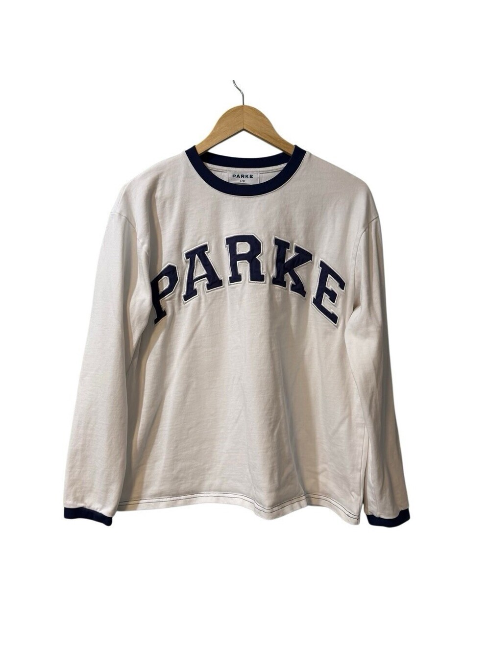 Parke Varsity Logo Long Sleeve Tee White L/XL